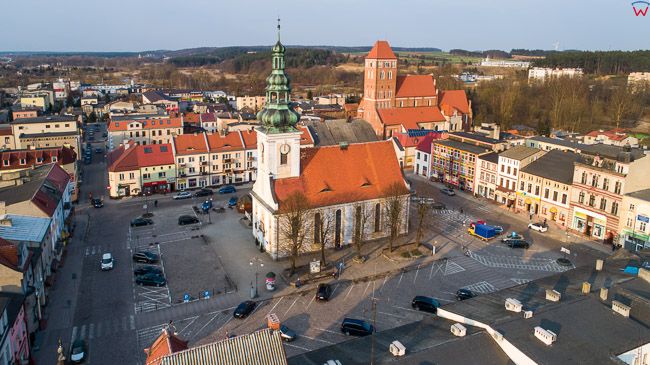 Nowe Miasto Lubawskie, rynek miejski z dawnym kosciolem poewangelickim